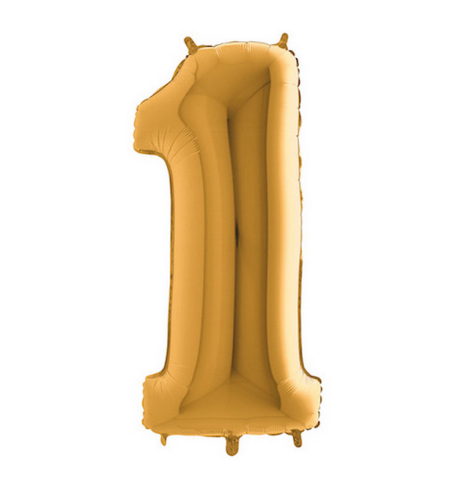 Fóliový balón v tvare čísla 1 - zlatý (102cm,40") - BL02-5911