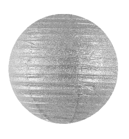 Lampión - Glittery lantern, silver, Ø 25 cm (1 ks) - LP4008