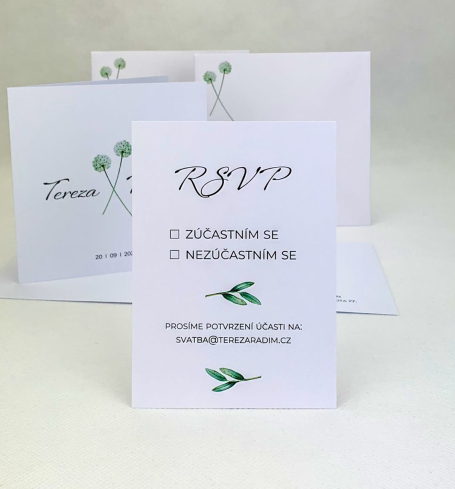 Svadobná kartička s lístočkami - RS4005