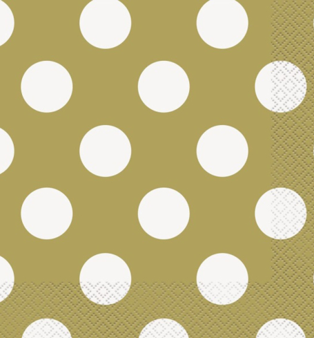 Papierový obrúsok zlatý s bodkami (16 ks) - UB5106